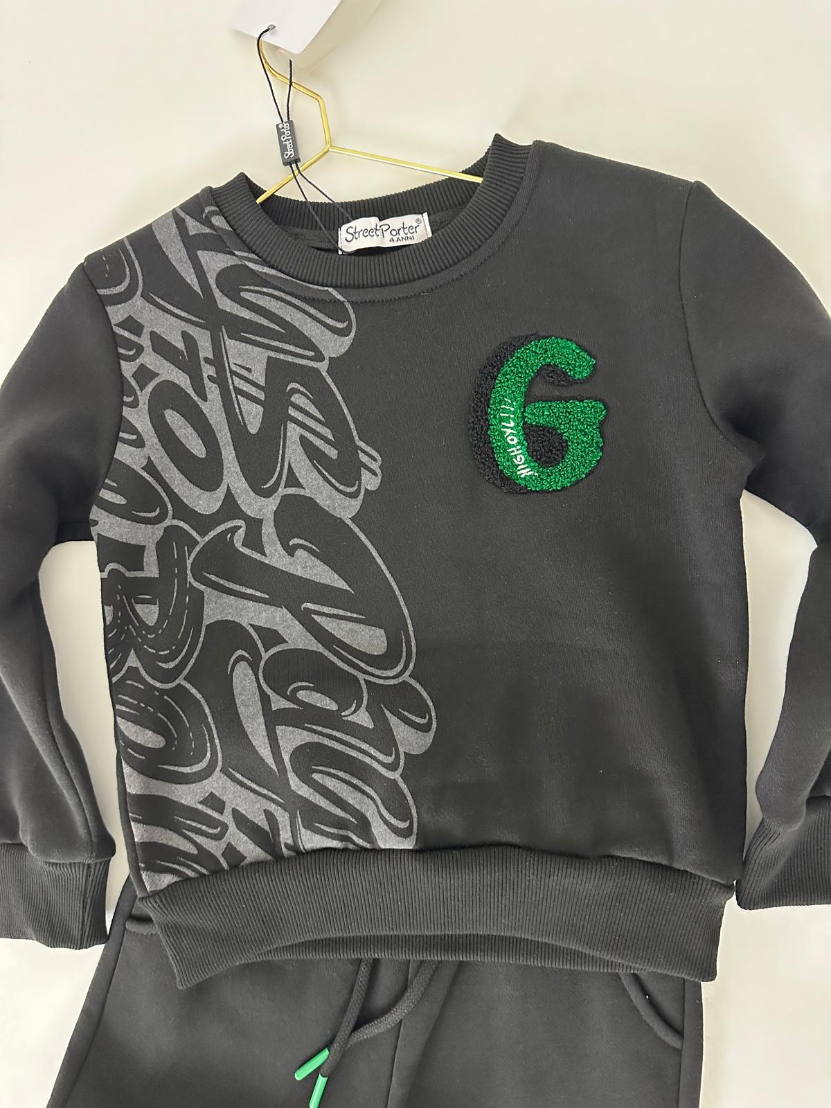 Tuta completo felpato Letters