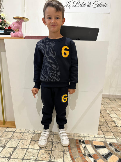 Tuta completo felpato Letters